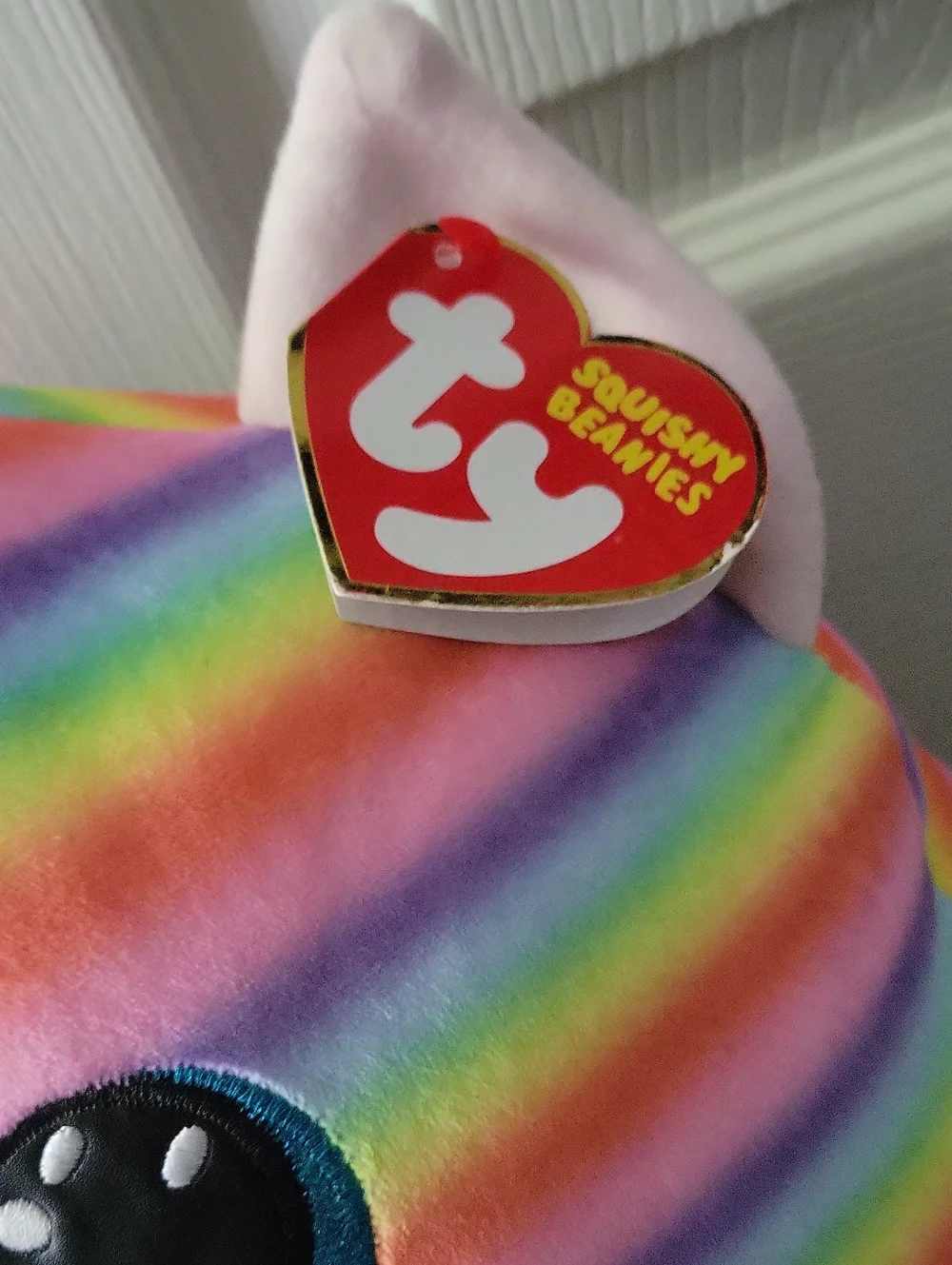 Ty Rainbow Striped Cat Plush- Squishy Beanie NWT 🌈